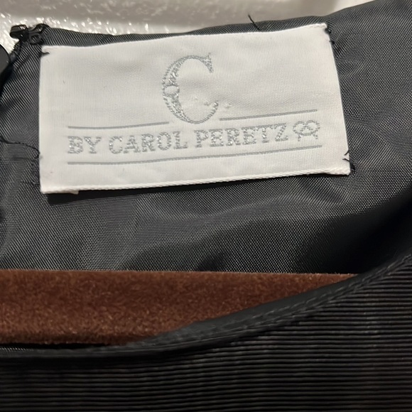 Vintage Carol Peretz Black Purple Drop Waist Formal Satin Cocktail Dress Sz 6 - Picture 4 of 8